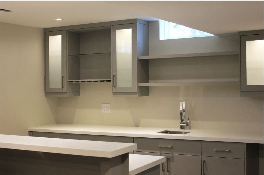 Basement modern painted bar