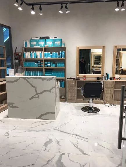 Commercial Build - Front Desk Counter and Individual Customer Station Cabinetry