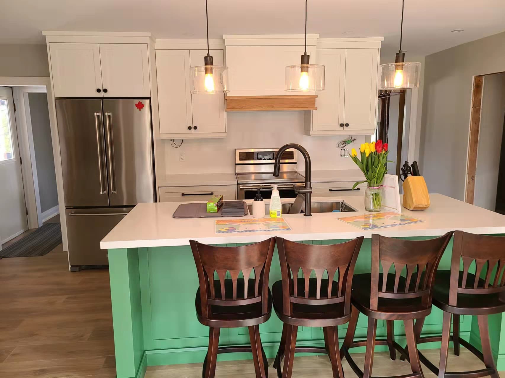 Green MDF kitchen